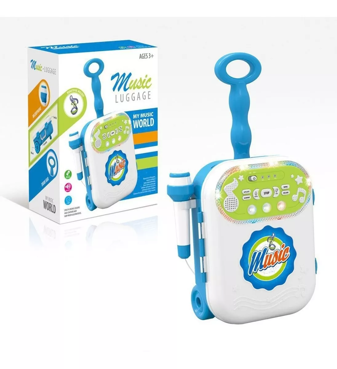 Bafle Maleta Musical Niño Con Luz Y Música