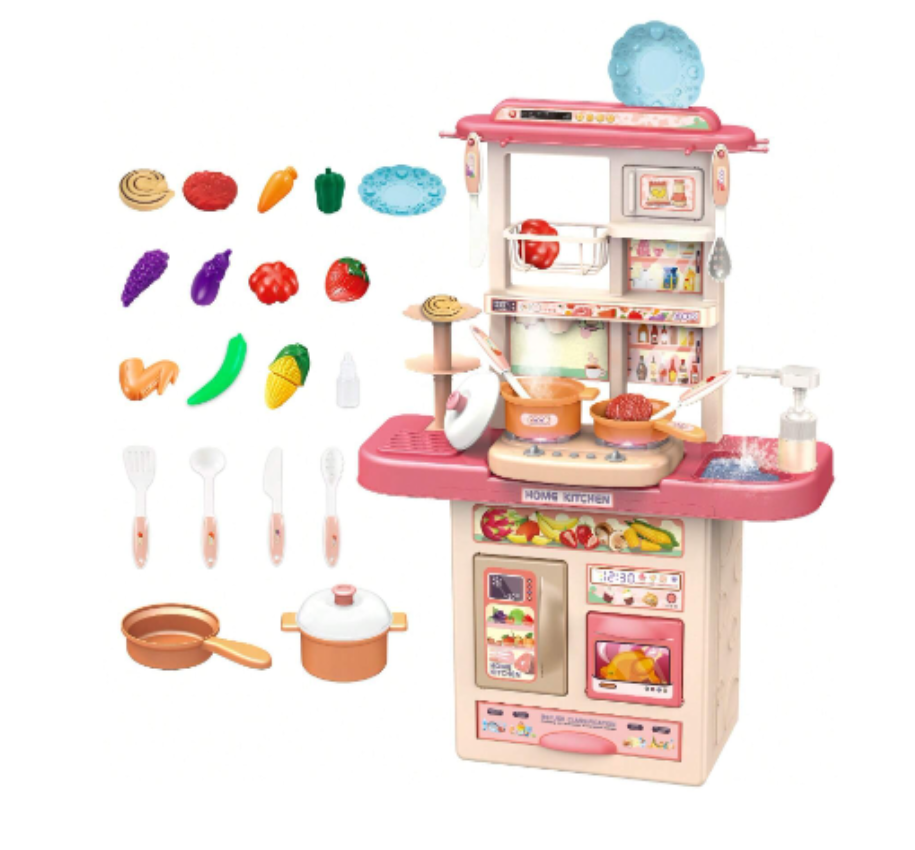 Cocina Infantil Función De Agua + Luz + Sonido + Vapor 65 Cm