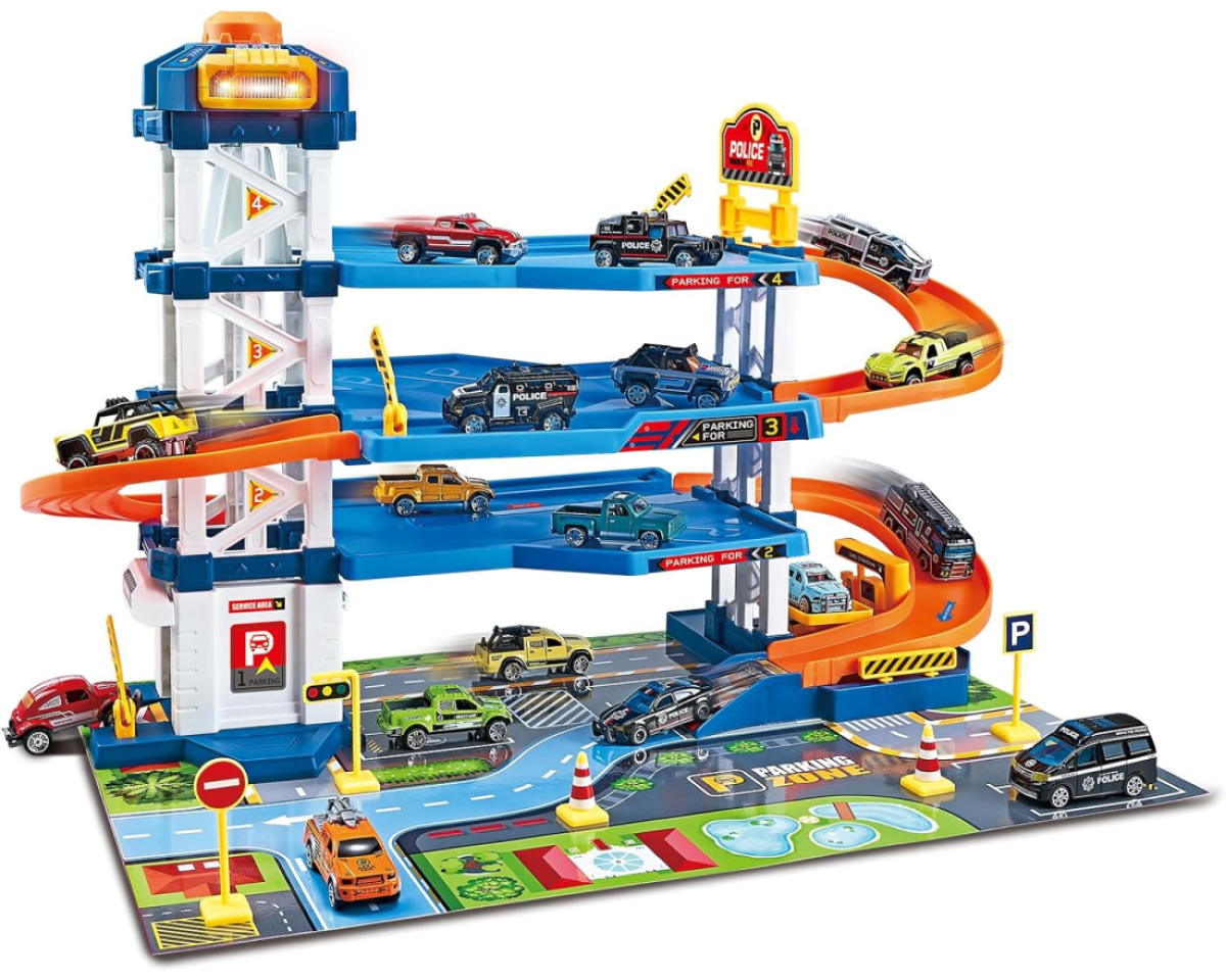 Pista De Carros Garage Police Car 4 Niveles 64 Pcs