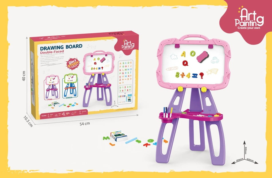 Tablero Infantil Con Atril + 60 Accesorios Imantado Borrable