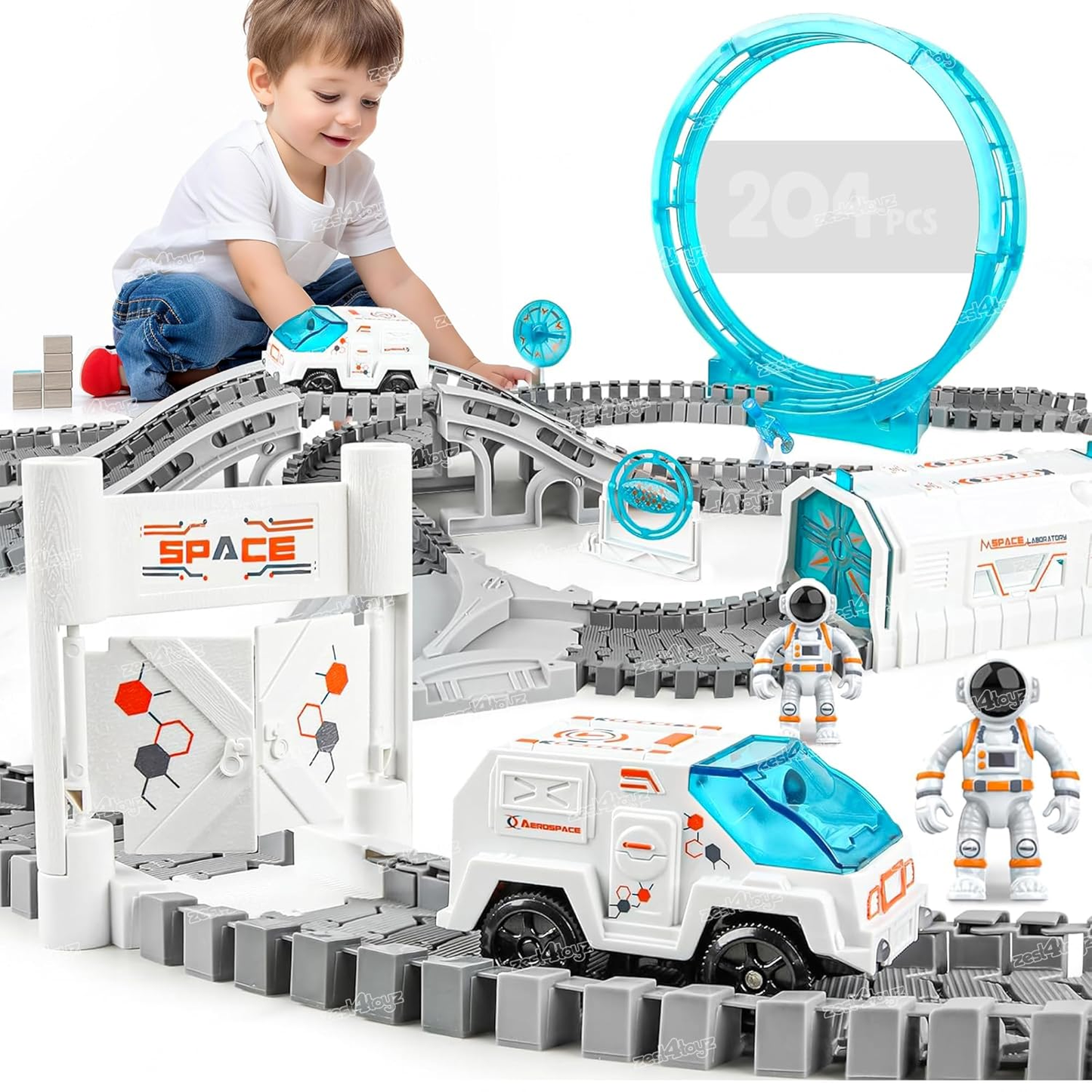 Pista De Naves Tipo Astronauta 204 Pcs Reta La Gravedad