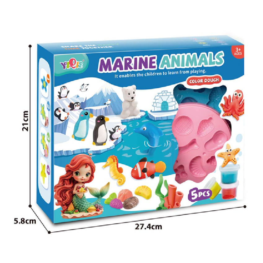 Set Infantil De Plastilina Animales Marinos + Moldes