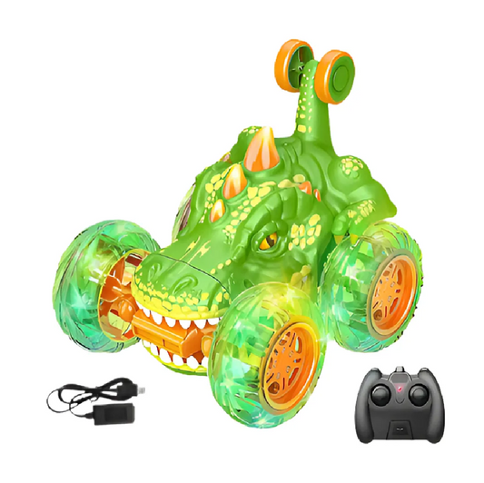 Carro Loco A Control Remoto Dinosaurio Giros 360°