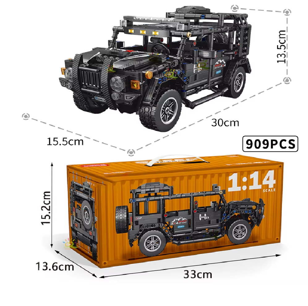 Arma Todo 909 Pcs Bloques Para Armar Camioneta Negra 4 X 4