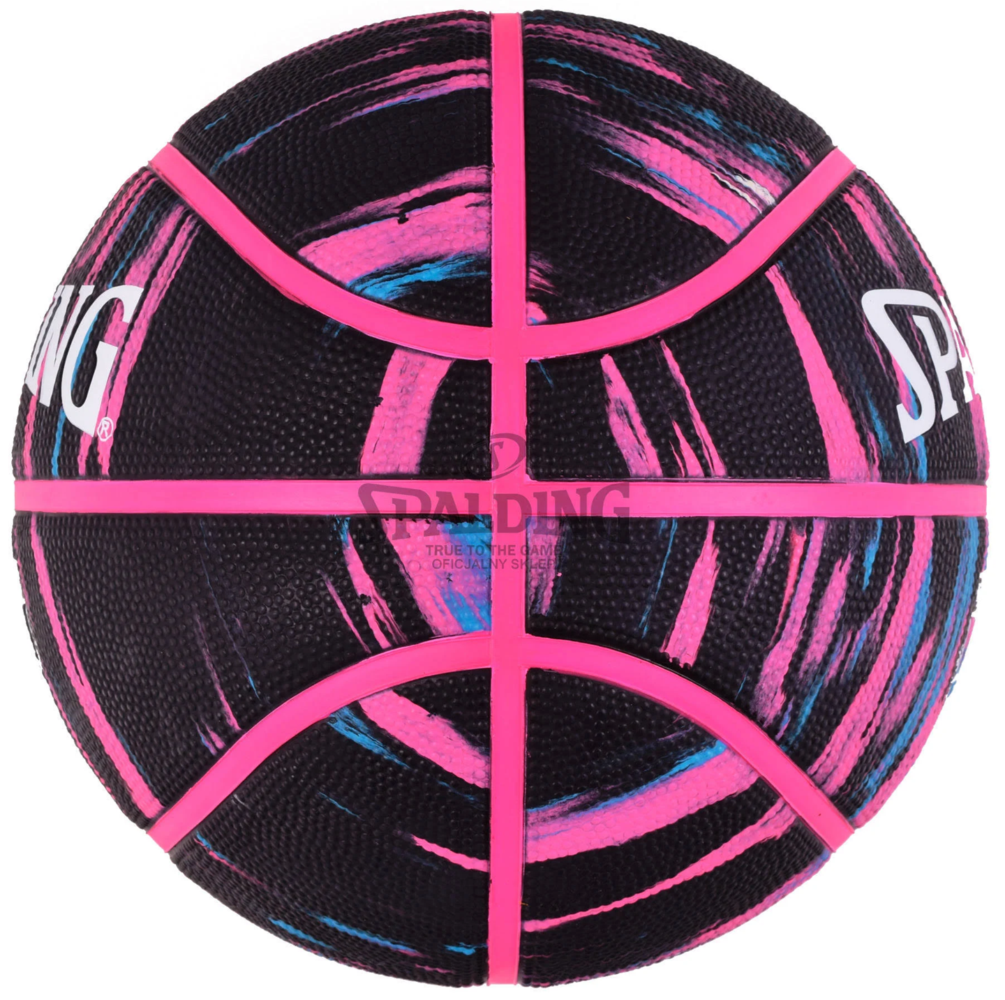Balón Baloncesto Spalding Marble Series #6 Negro Rosa