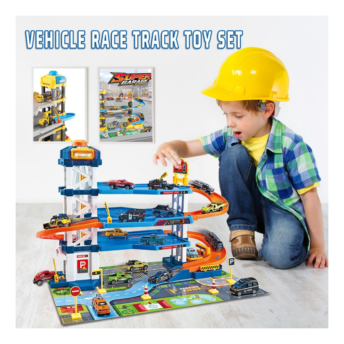 Pista De Carros Garage Police Car 4 Niveles 64 Pcs