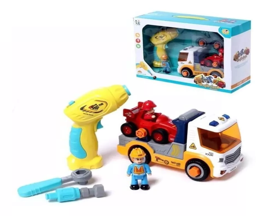 Carro Music Diy Car Con Taladro Para Ensamblar Luz + Sonido