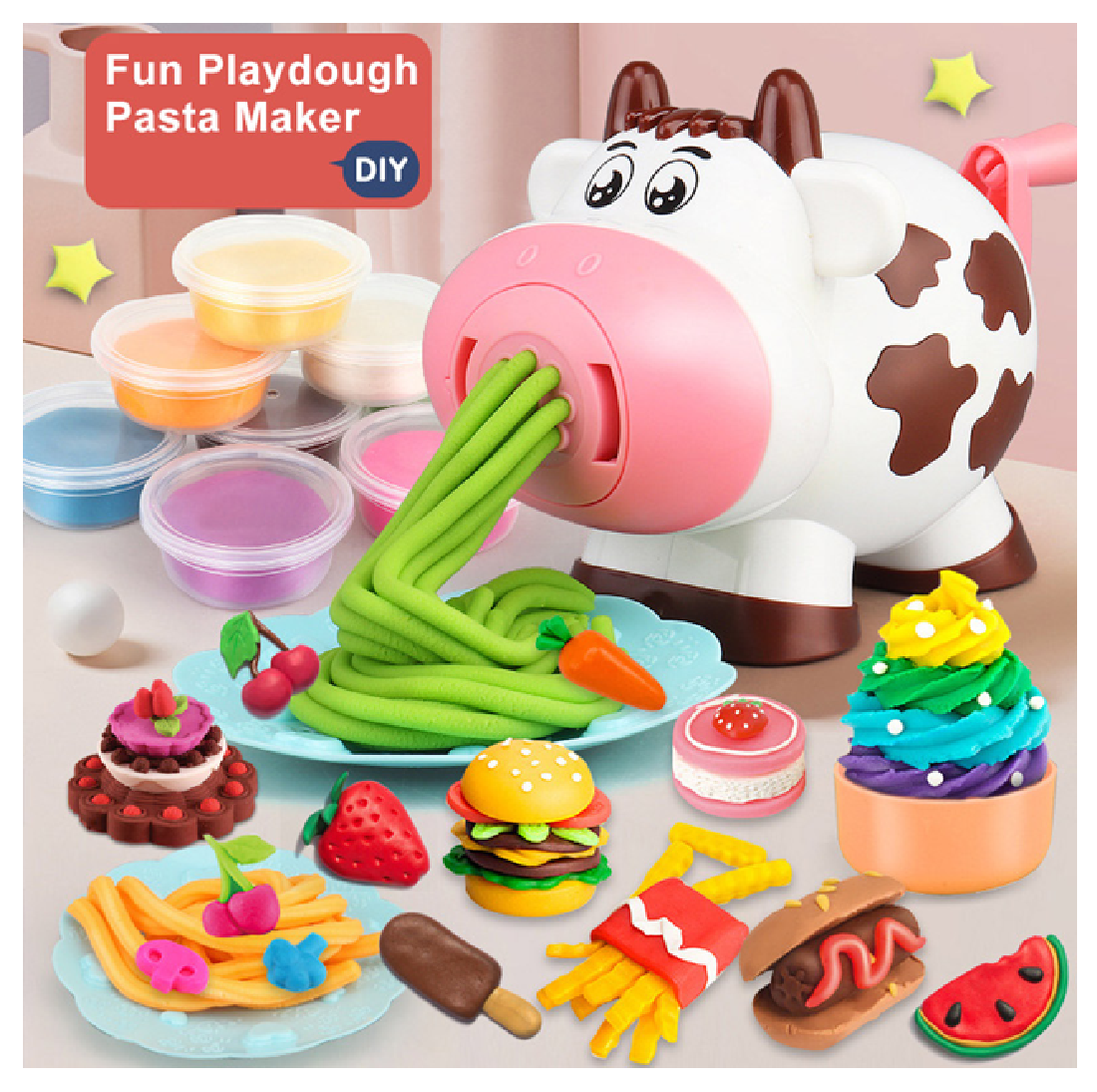Juego De Plastilinas Moldeables 8 Colores + Accesorios