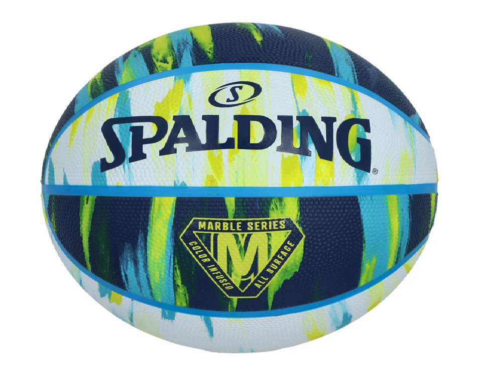 Balón Baloncesto Spalding Marble Series #7 Negro Blanco azul