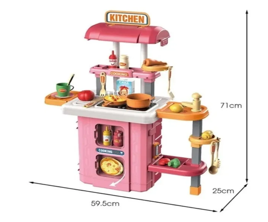 Cocina Infantil Portatil Luz + Sonido + Función Real De Agua