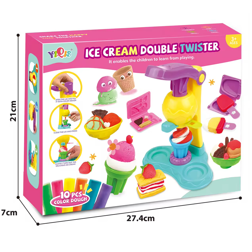 Set Infantil De Plastilina Maquina De Helados + Moldes