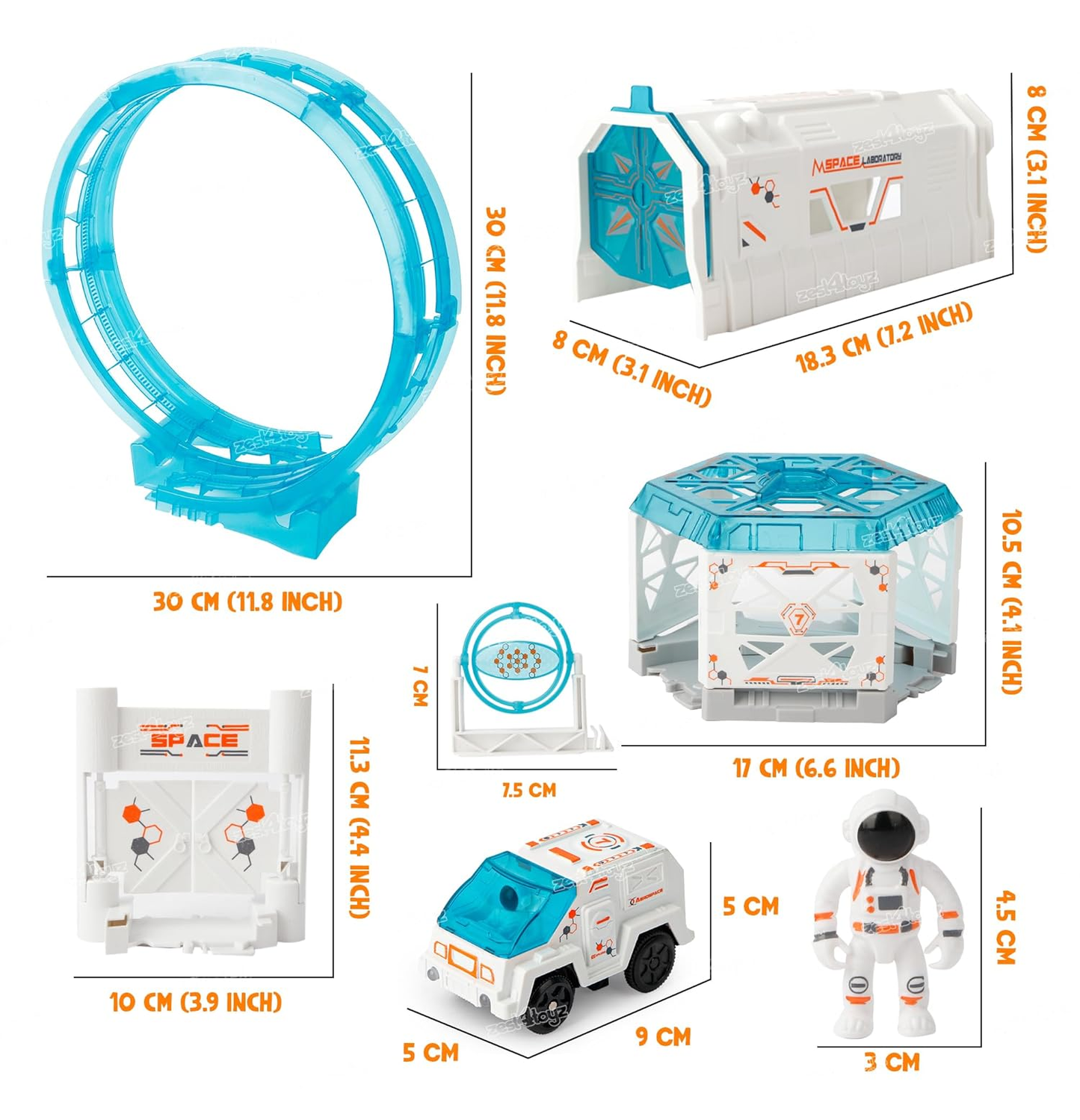 Pista De Naves Tipo Astronauta 204 Pcs Reta La Gravedad