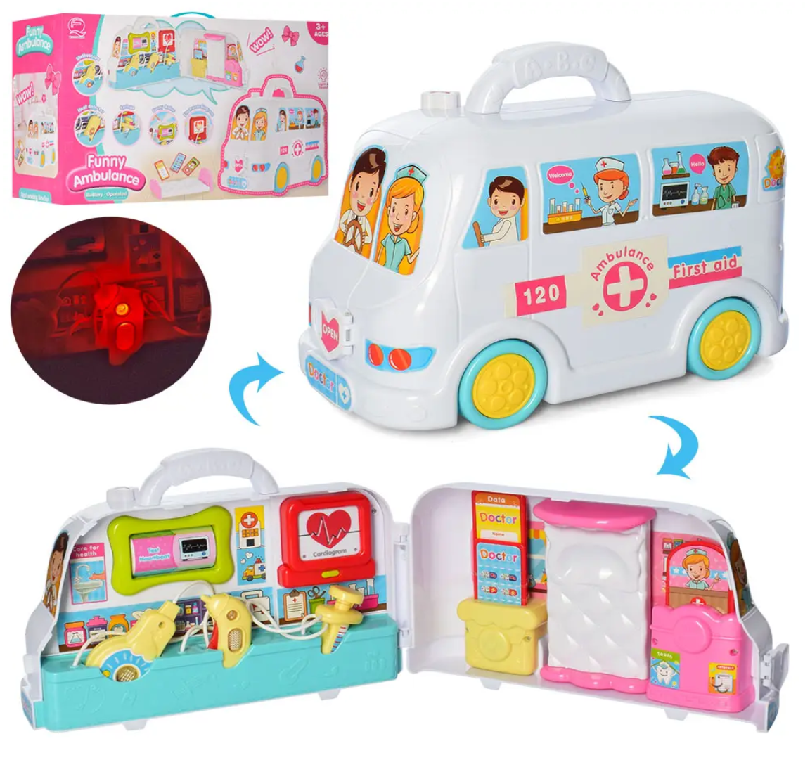 Kit Maleta De Doctor Ambulancia Infantil Luces Y Sonidos