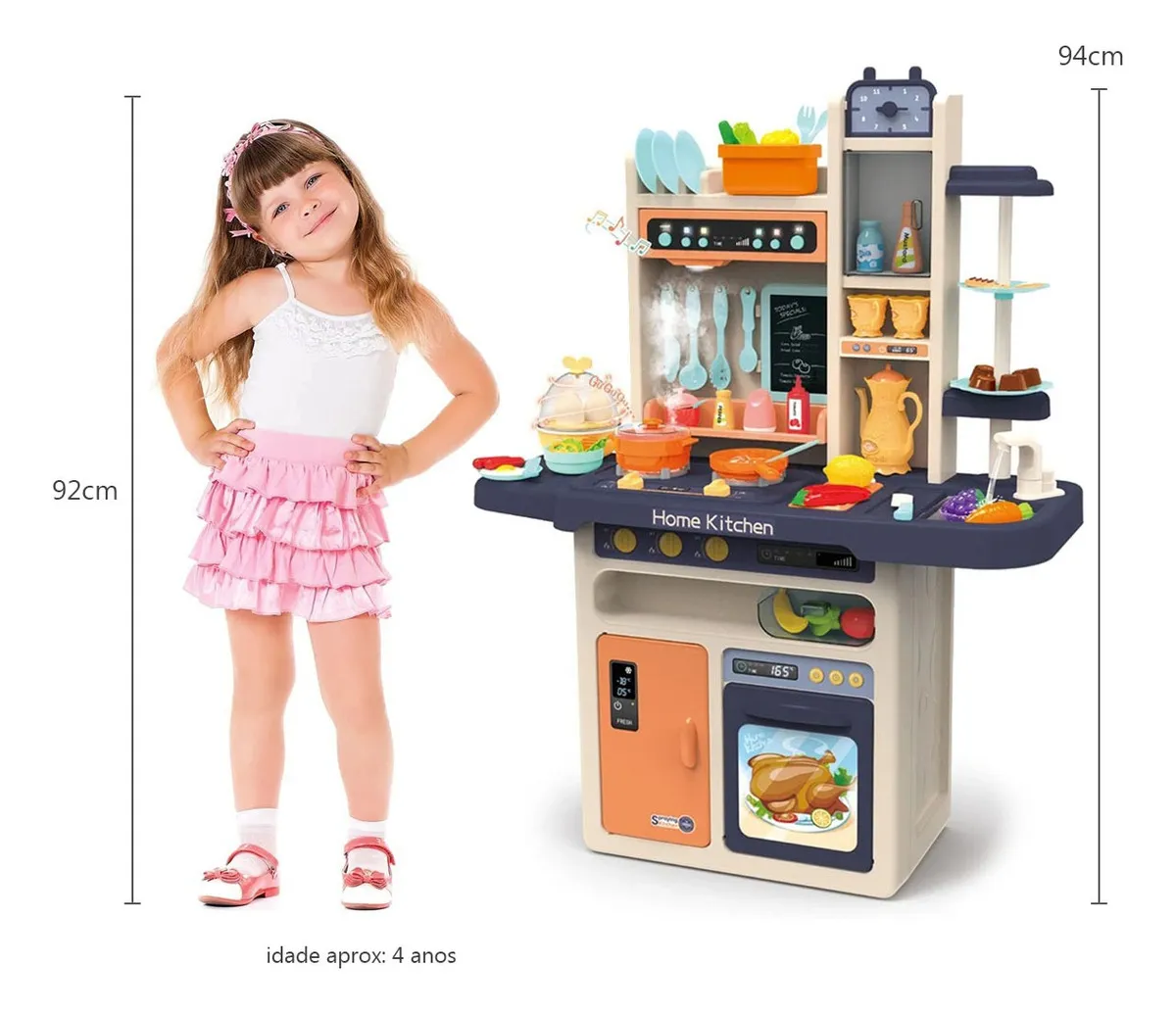 Cocina Infantil Con Función De Agua + Luz + Música + Vapor