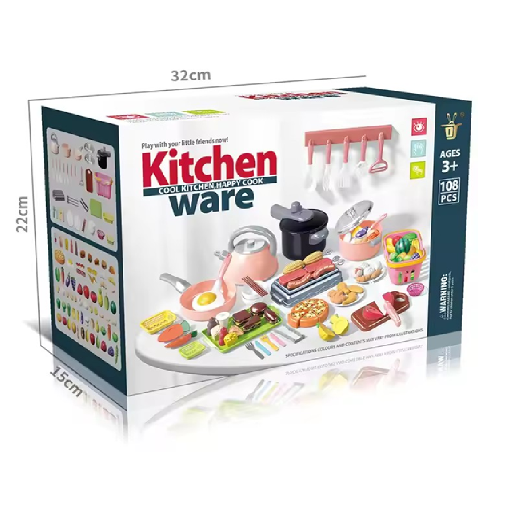 Set De 108 Pcs Accesorios De Cocina + Alimentos + Utensilios
