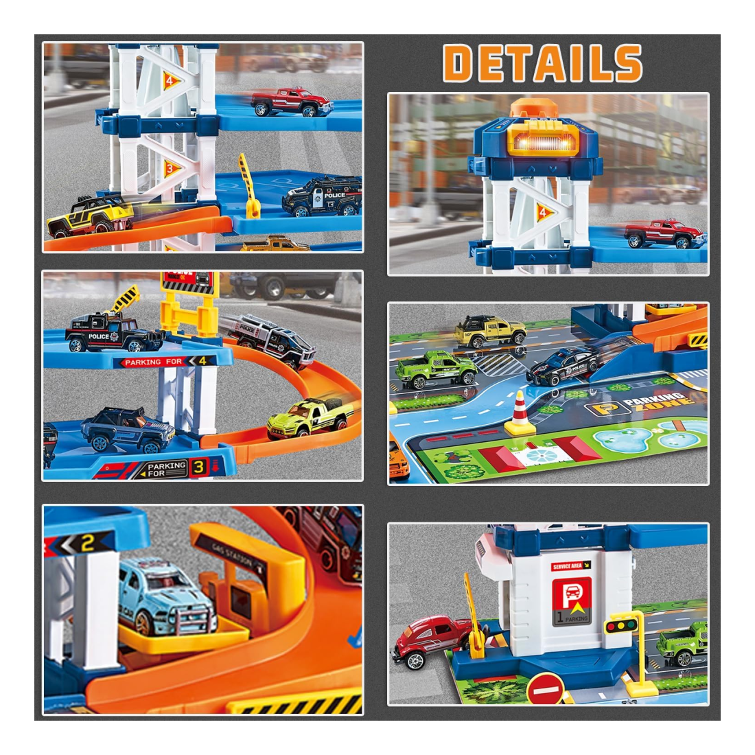 Pista De Carros Garage Police Car 4 Niveles 64 Pcs