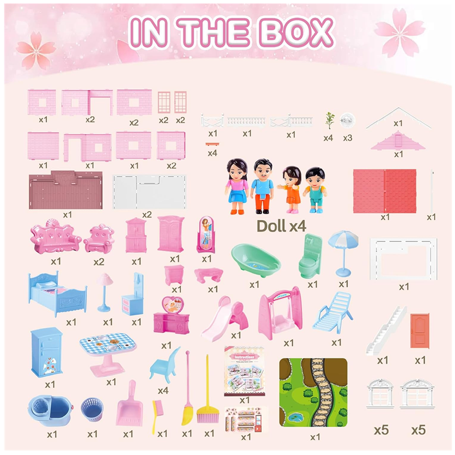 Casa De Muñecas Infantil Villa Rosada