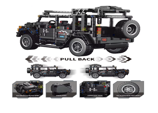 Arma Todo 909 Pcs Bloques Para Armar Camioneta Negra 4 X 4