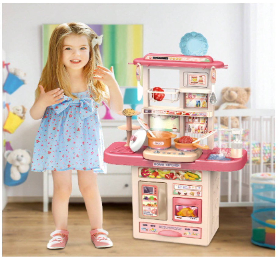 Cocina Infantil Función De Agua + Luz + Sonido + Vapor 65 Cm