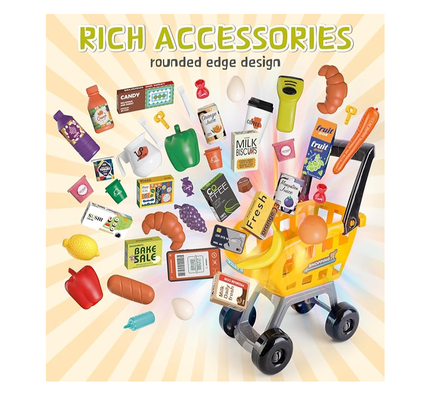 Supermercado Infantil 65 Pcs Con Carrito De Mercado