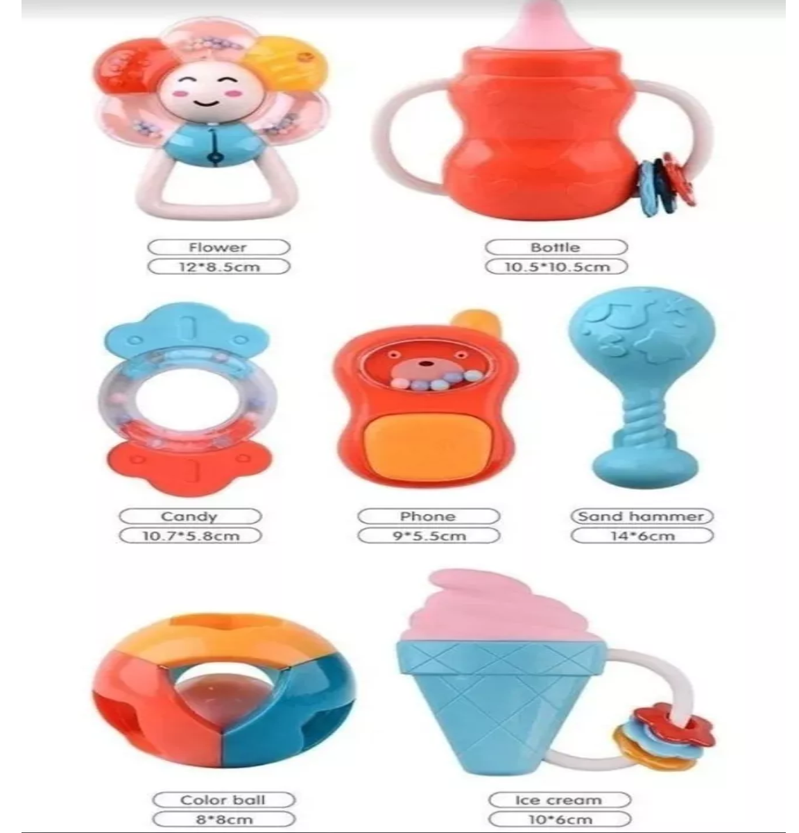 Set De Sonajeros Y Mordedores Para Bebé 8 Pcs Estimulación