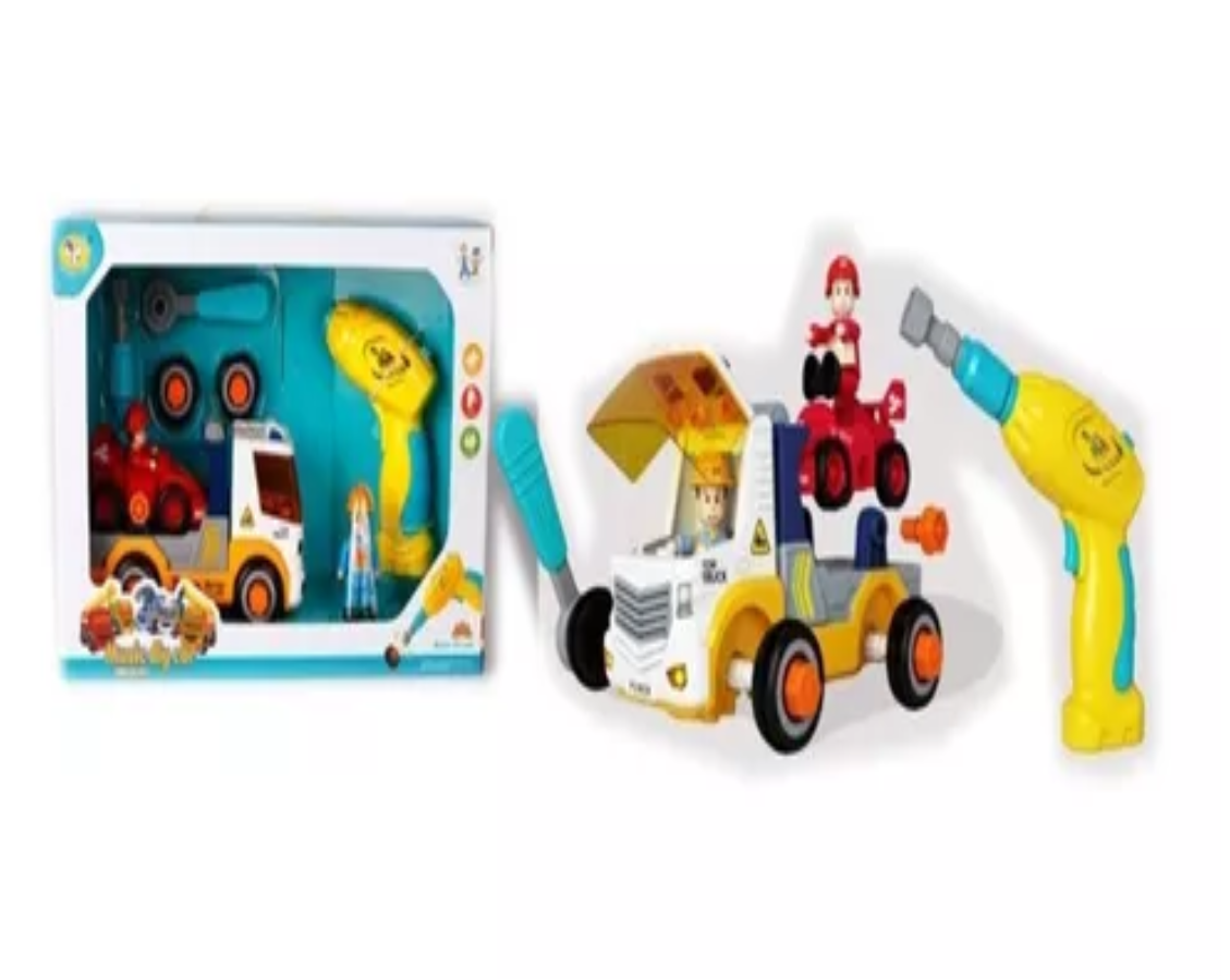 Carro Music Diy Car Con Taladro Para Ensamblar Luz + Sonido
