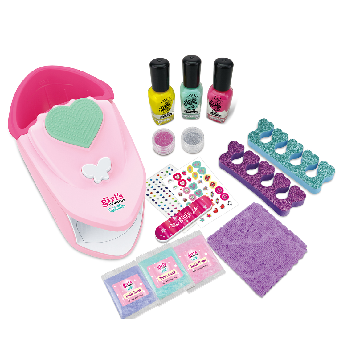 Set Spa De Manos Manicure + Esmaltes + Decoraciones Infantil