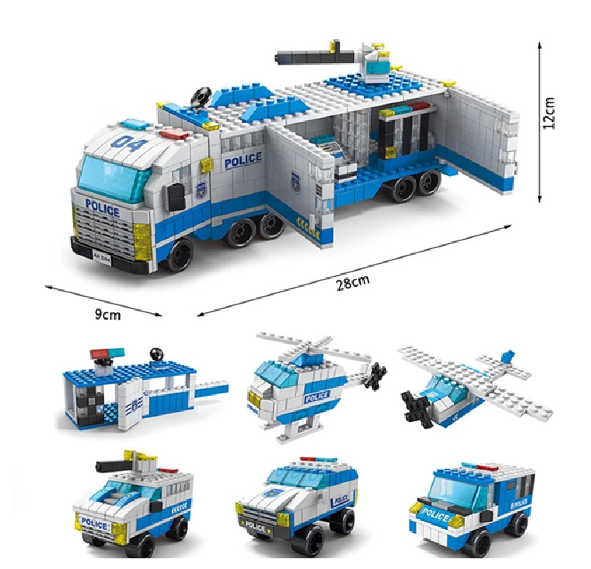 Arma Todo Bloques Para Armar 1000 Pcs Camión Policía