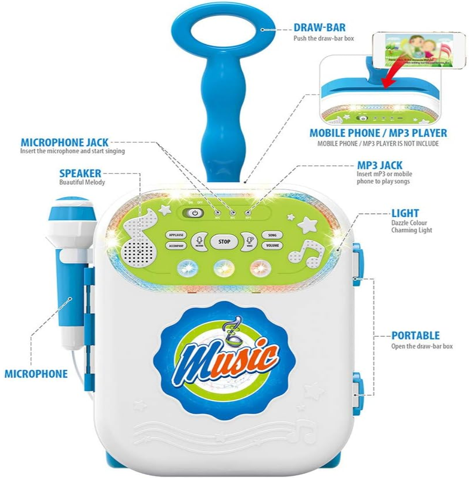 Bafle Maleta Musical Niño Con Luz Y Música