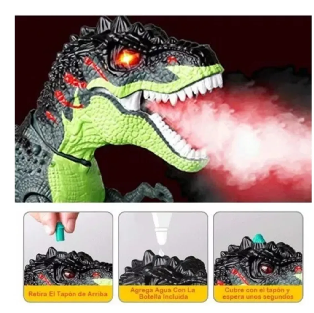 Dinosaurio Pone Huevos Vapor + Luces + Sonido Y Movimiento
