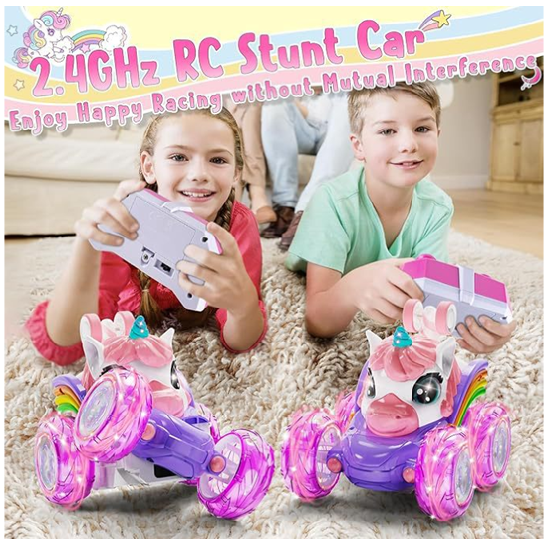 Carro A Control Remoto Para Niña Unicornio Multicolor