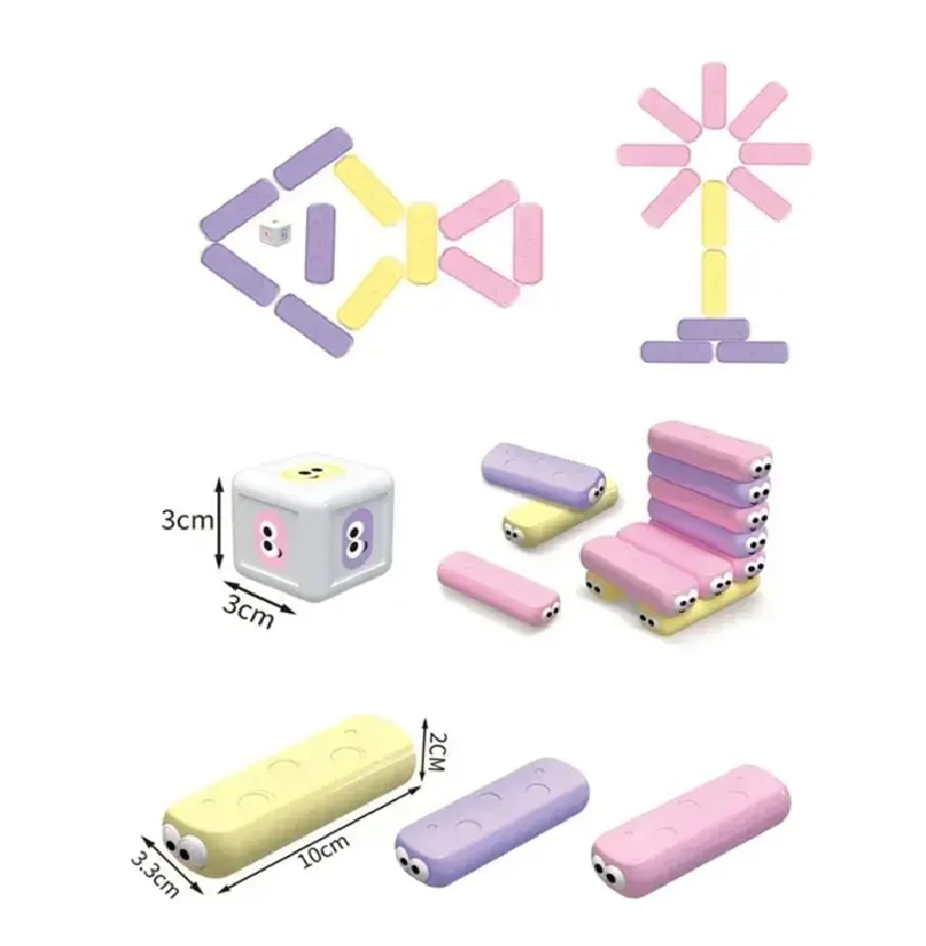 Juego De Apilables Torre Jenga Caritas Dado Infantil Adultos