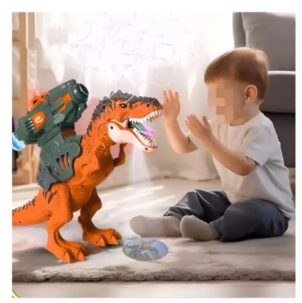 Dinosaurio Infantil Proyector Y Burbuja De Batería