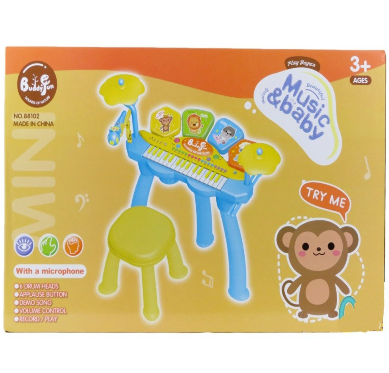 Instrumento Infantil Batería Piano Infantil Luces Y Sonidos