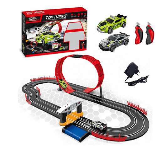 Pista De Carreras Eléctrica Topturbe 2 Carros 560 Cm