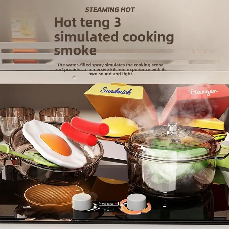 Cocina Infantil 90cm 66 Pcs Luces + Sonidos + Agua +vapor