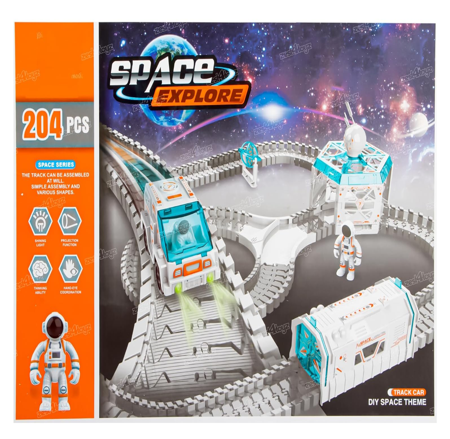 Pista De Naves Tipo Astronauta 204 Pcs Reta La Gravedad