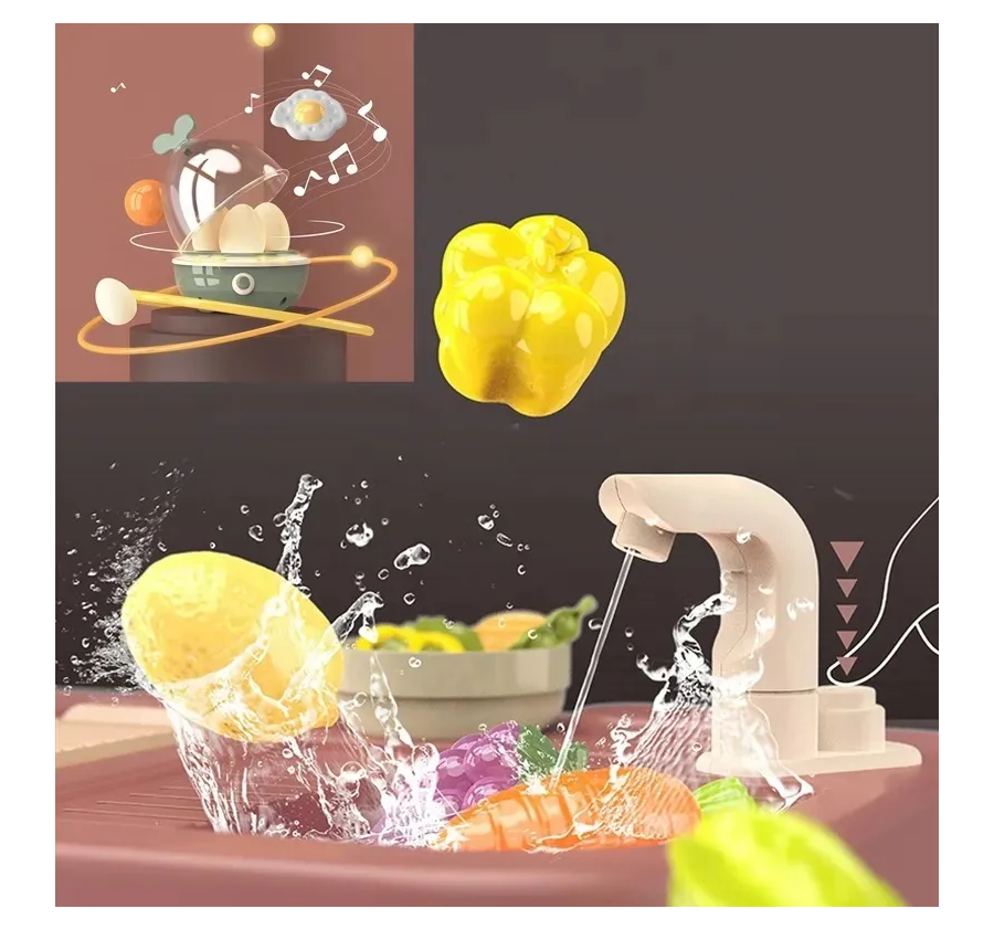 Cocina Infantil Con Función De Agua + Luz + Música + Vapor
