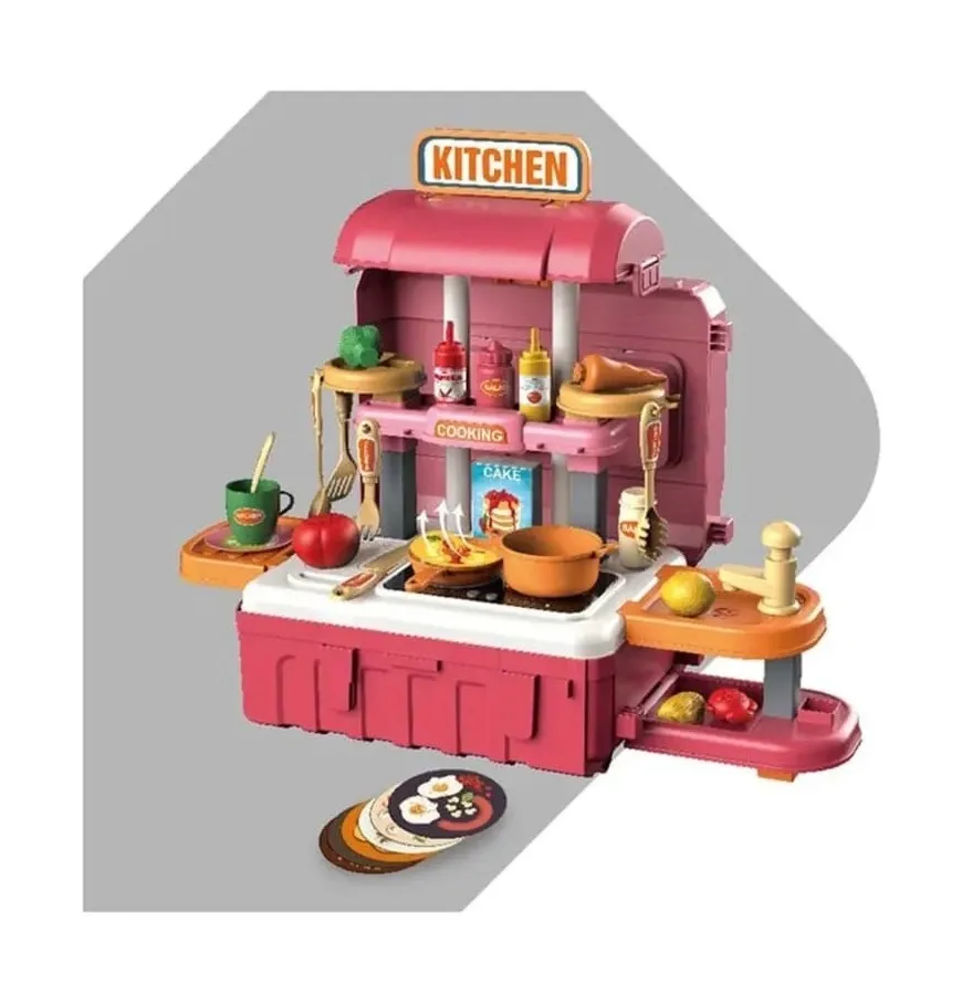 Cocina Infantil Portatil Luz + Sonido + Función Real De Agua