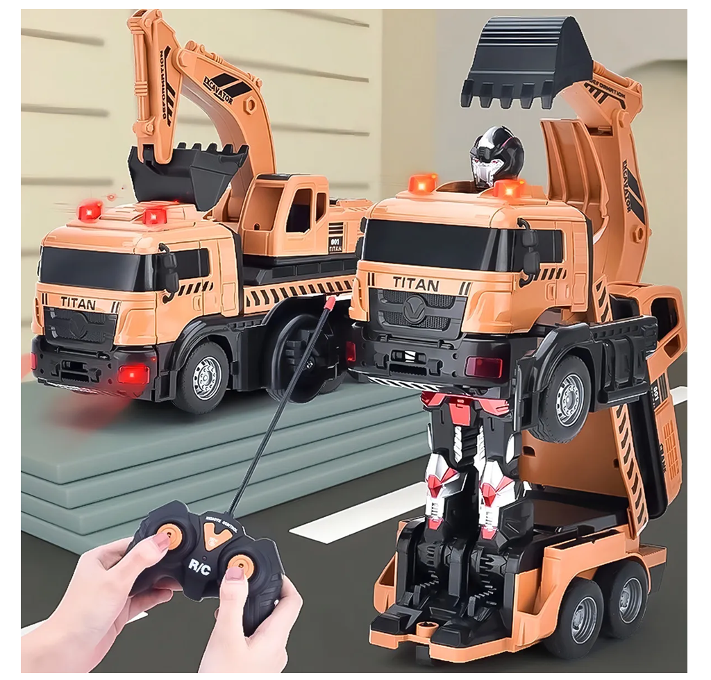 Carro A Control Remoto Grúa Que Se Transforma En Robot