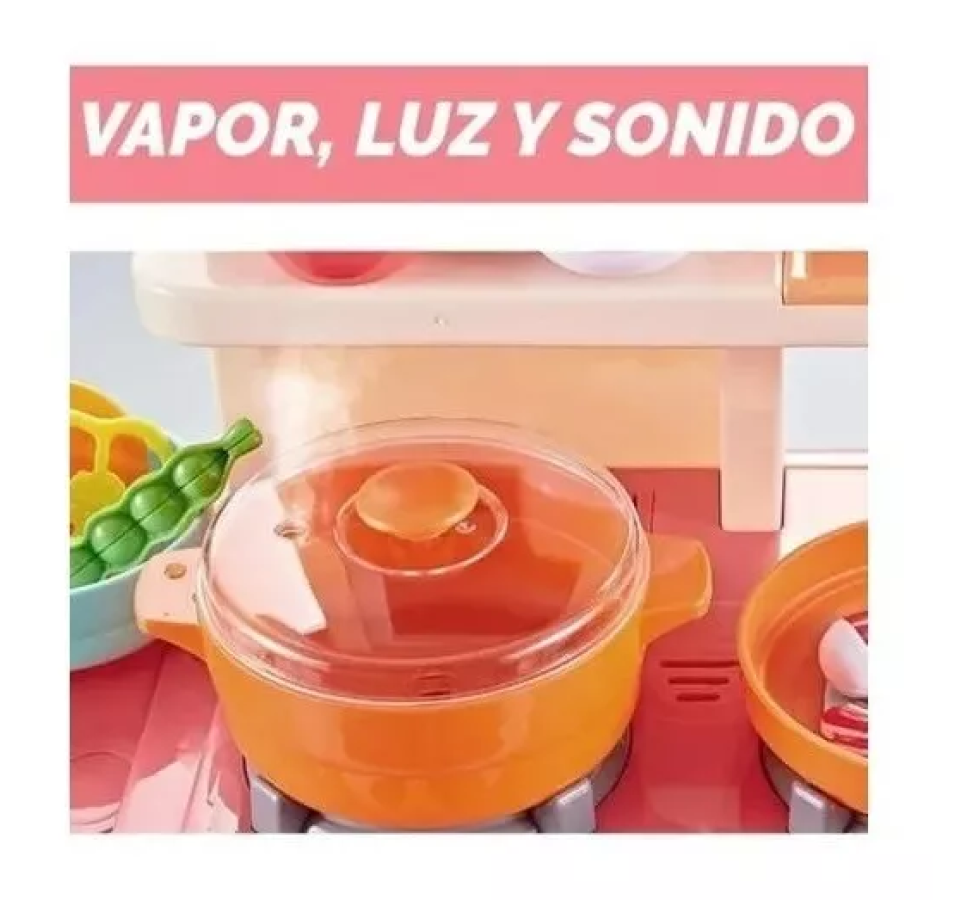 Cocina Infantil Con Función De Agua + Luces + Sonido + Vapor