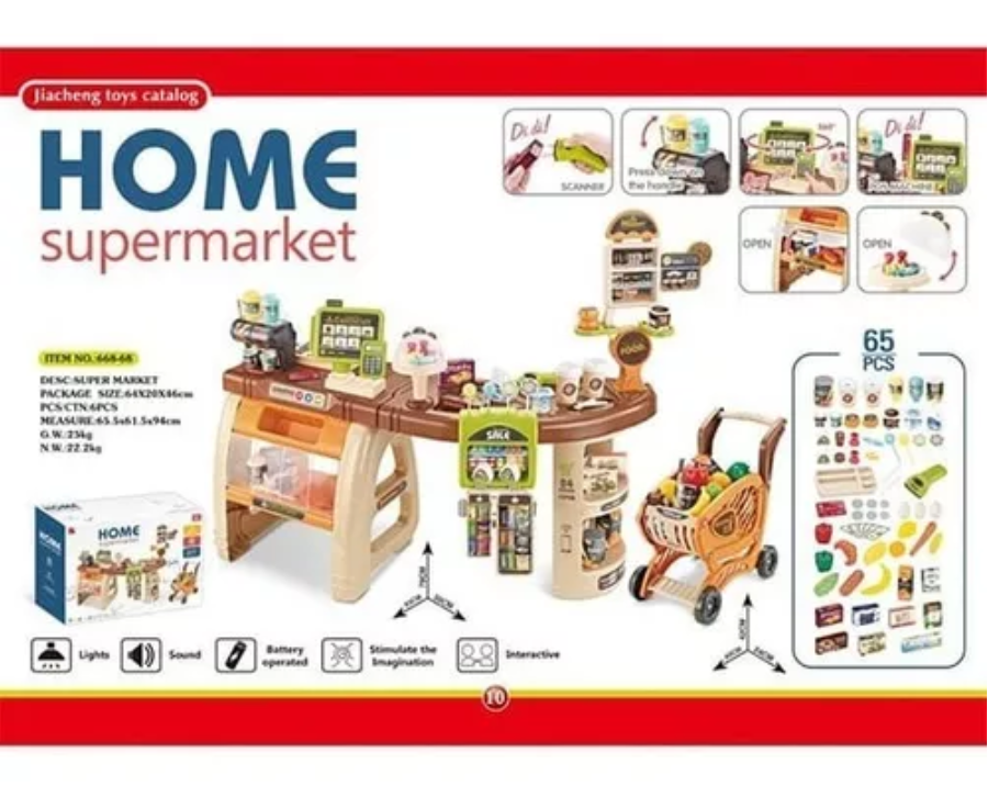 Supermercado Interactivo 65 Pcs Lector De Barras Inteligente