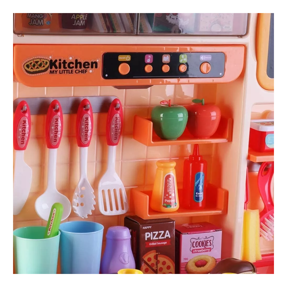 Cocina Infantil Rosa Con Luz Sonidos Nevera Horno 92 Cm