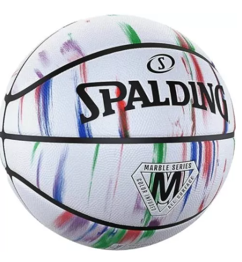 Balón Baloncesto Spalding Marble Series #7 Blanco verde azul