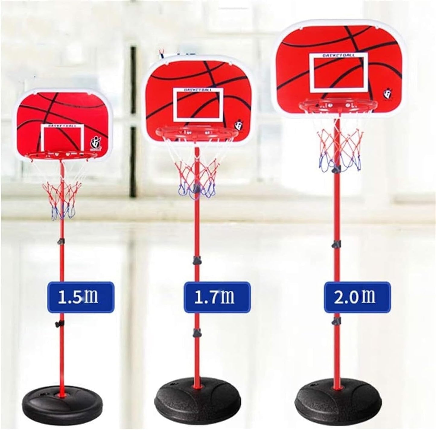 Cancha Baloncesto + Malla + Balón + Inflador Metálica 202 CM