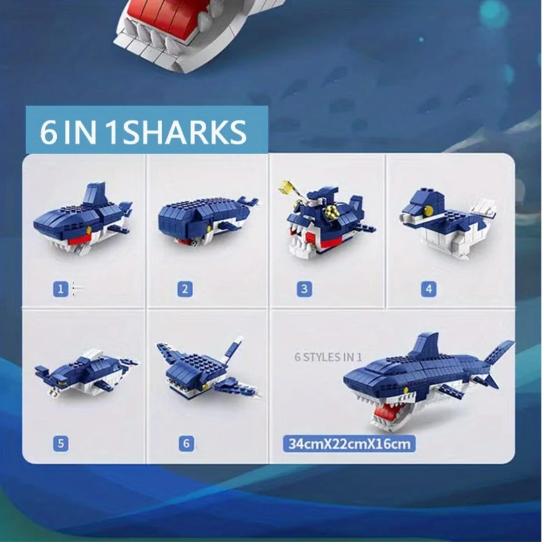 Arma Todo Bloques Para Armar 1000 Pcs Tiburón Azul