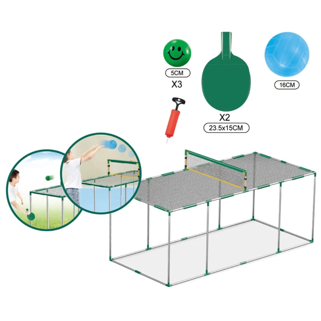 Set De Ping Pong Infantil Mesa + 2 Raquetas + Bola De Pp