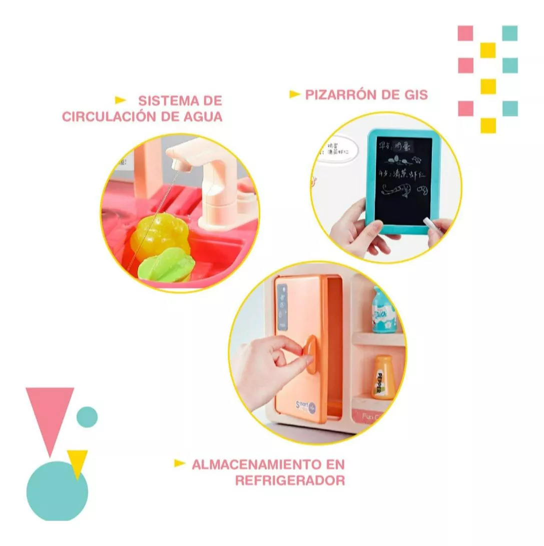 Cocina Infantil Con Función De Agua + Luces + Sonido + Vapor