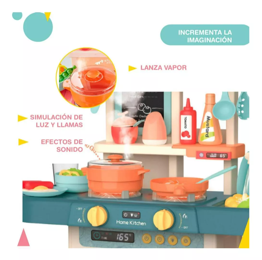 Cocina Infantil Con Función De Agua + Luces + Sonido + Vapor