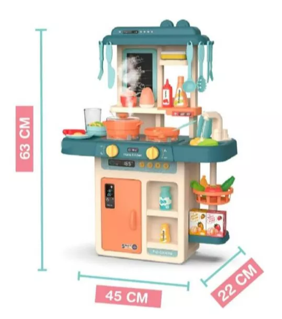 Cocina Infantil Con Función De Agua + Luces + Sonido + Vapor